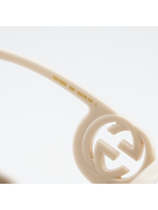 Gucci GG1325S 002 Sunglasses Ivory Square Frame, Grey Lenses main image 4